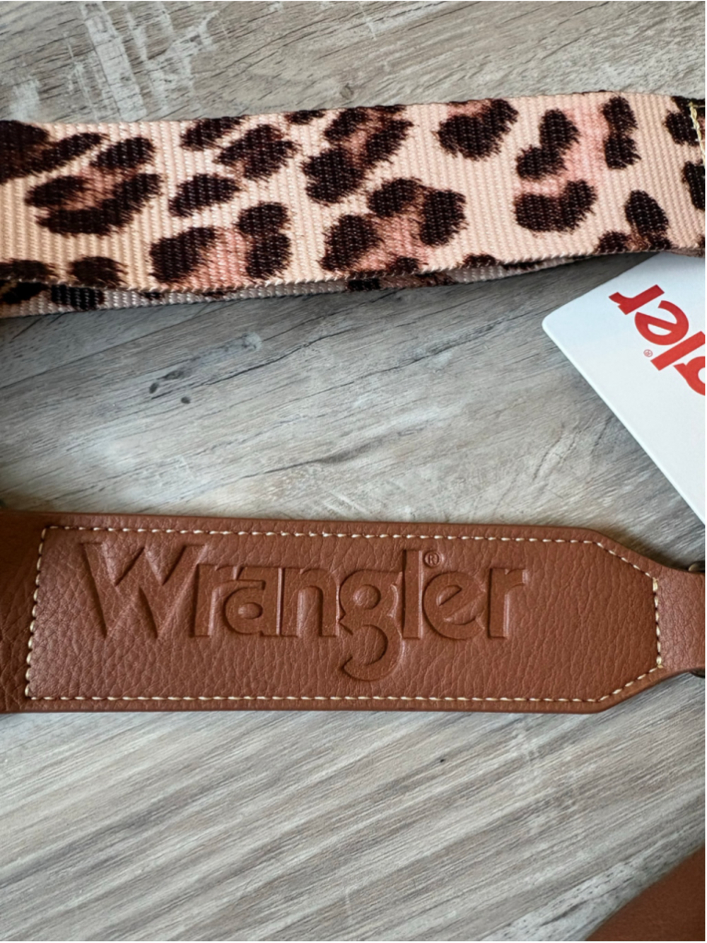 Wrangler NWT Leopard Crossbody Bag Guitar Strap Western Purse - Picture 3 of 8